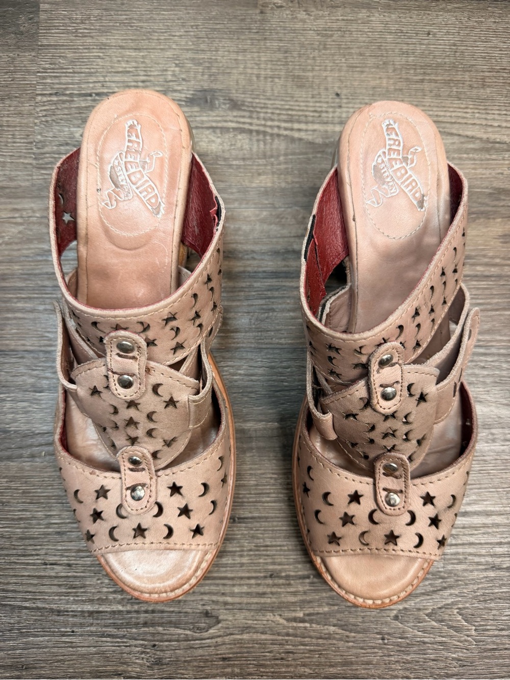 FreeBird Moonstar Blush Leather Mules Shoe Size 9 - Picture 2 of 8
